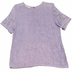 Vintage 90s Gloria Lance Ruffle Top Lavender Purple Keyhole Back Tag Size Large